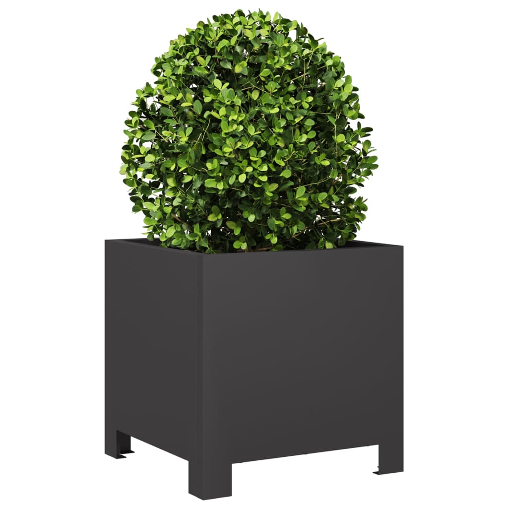 Plantenbakken 2 st 30x30x30 cm staal zwart is nu te koop bij PeponiXL, paradijselijk wonen!