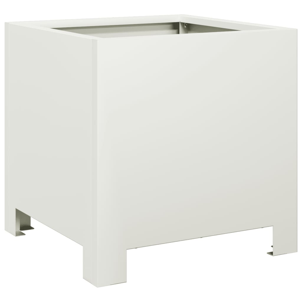 Plantenbakken 2 st 30x30x30 cm staal wit is nu te koop bij PeponiXL, paradijselijk wonen!