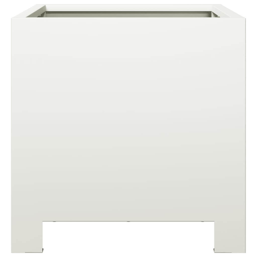 Plantenbakken 2 st 30x30x30 cm staal wit is nu te koop bij PeponiXL, paradijselijk wonen!