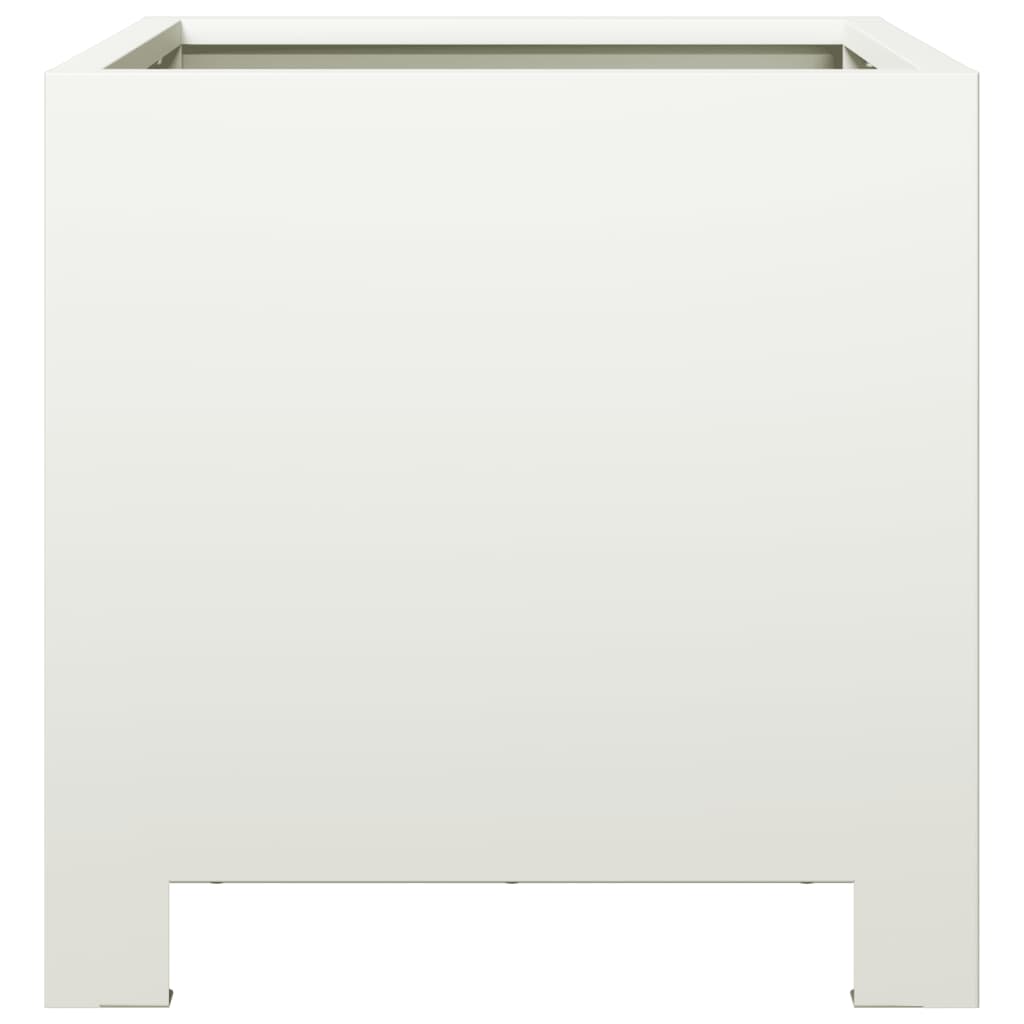 Plantenbakken 2 st 30x30x30 cm staal wit is nu te koop bij PeponiXL, paradijselijk wonen!