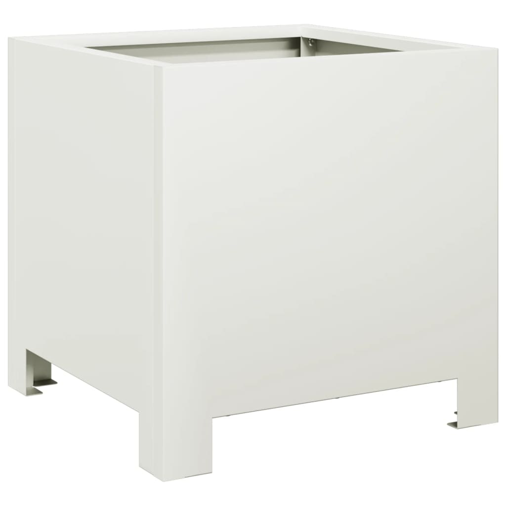 Plantenbakken 2 st 30x30x30 cm staal wit is nu te koop bij PeponiXL, paradijselijk wonen!