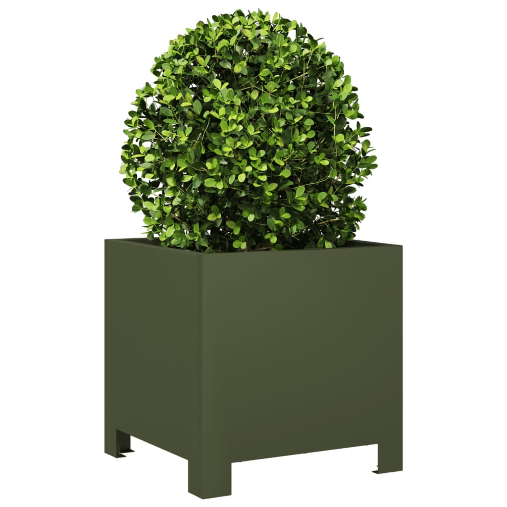 Plantenbak 30x30x30 cm staal olijfgroen is nu te koop bij PeponiXL, paradijselijk wonen!