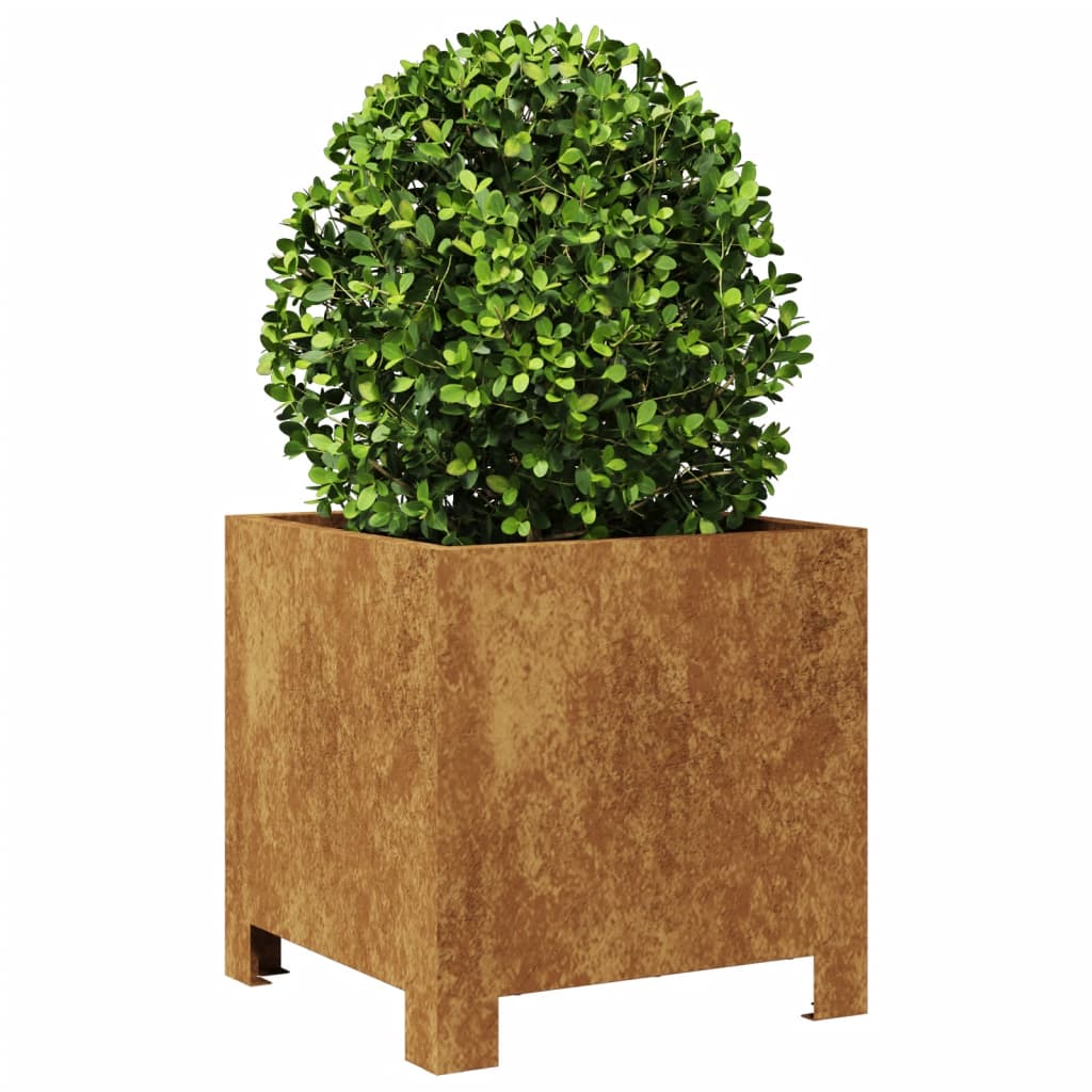 Plantenbakken 2 st 30x30x30 cm weervast staal is nu te koop bij PeponiXL, paradijselijk wonen!