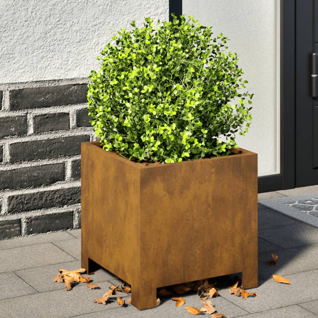 Plantenbakken 2 st 30x30x30 cm weervast staal is nu te koop bij PeponiXL, paradijselijk wonen!