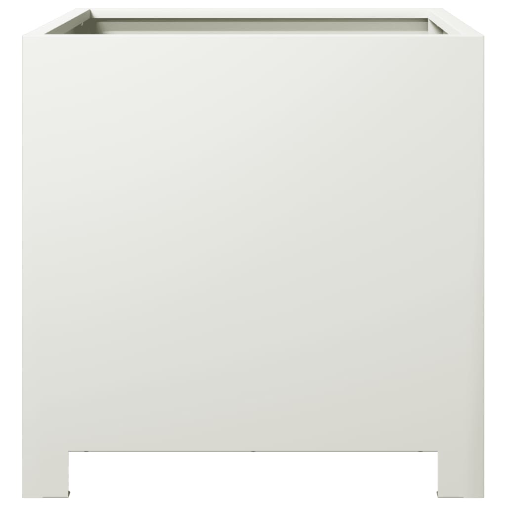 Plantenbakken 2 st 40x40x40 cm staal wit is nu te koop bij PeponiXL, paradijselijk wonen!
