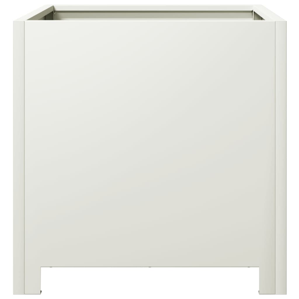 Plantenbakken 2 st 40x40x40 cm staal wit is nu te koop bij PeponiXL, paradijselijk wonen!