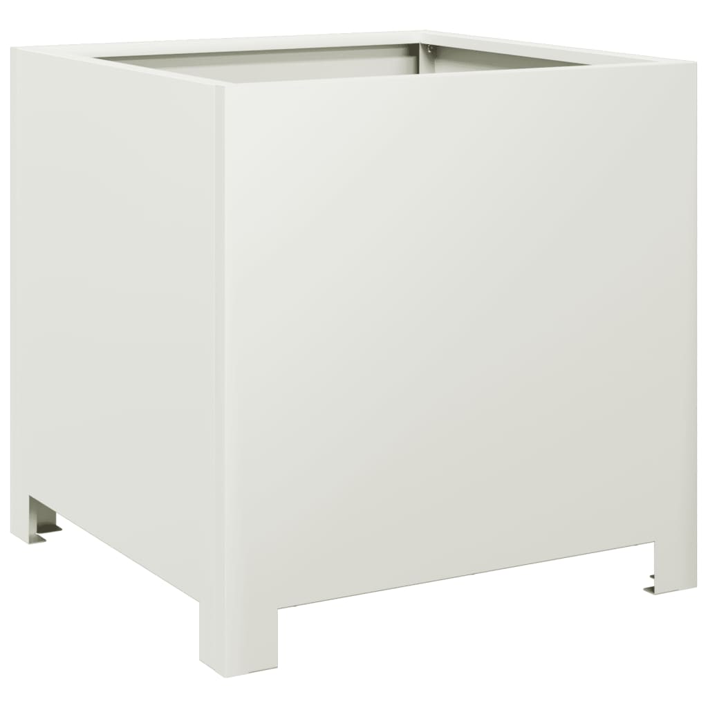 Plantenbakken 2 st 40x40x40 cm staal wit is nu te koop bij PeponiXL, paradijselijk wonen!