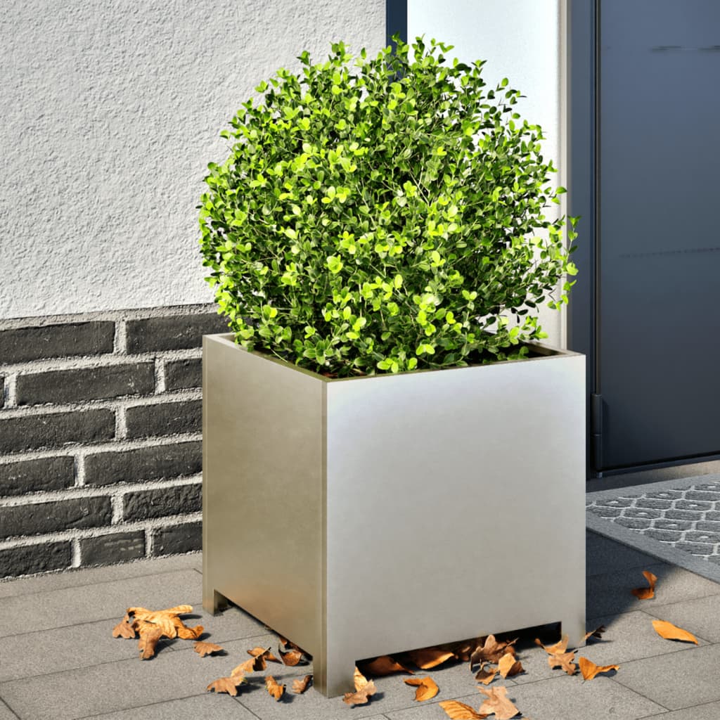 Plantenbakken 2 st 40x40x40 cm roestvrij staal is nu te koop bij PeponiXL, paradijselijk wonen!