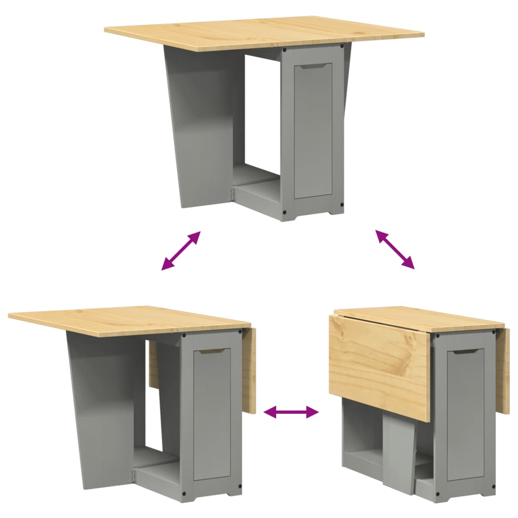 Eettafel Corona inklapbaar massief grenenhout grijs is nu te koop bij PeponiXL, paradijselijk wonen!