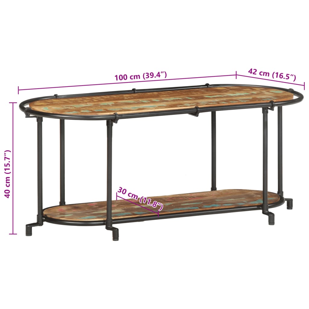Tv-meubel 100x42x40 cm massief gerecycled hout is nu te koop bij PeponiXL, paradijselijk wonen!