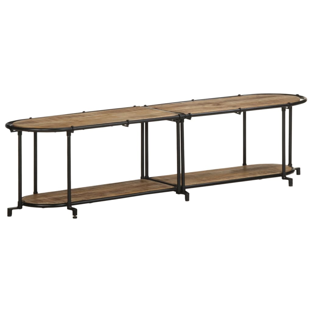 Tv-meubel 160x42x40 cm massief ruw mangohout is nu te koop bij PeponiXL, paradijselijk wonen!