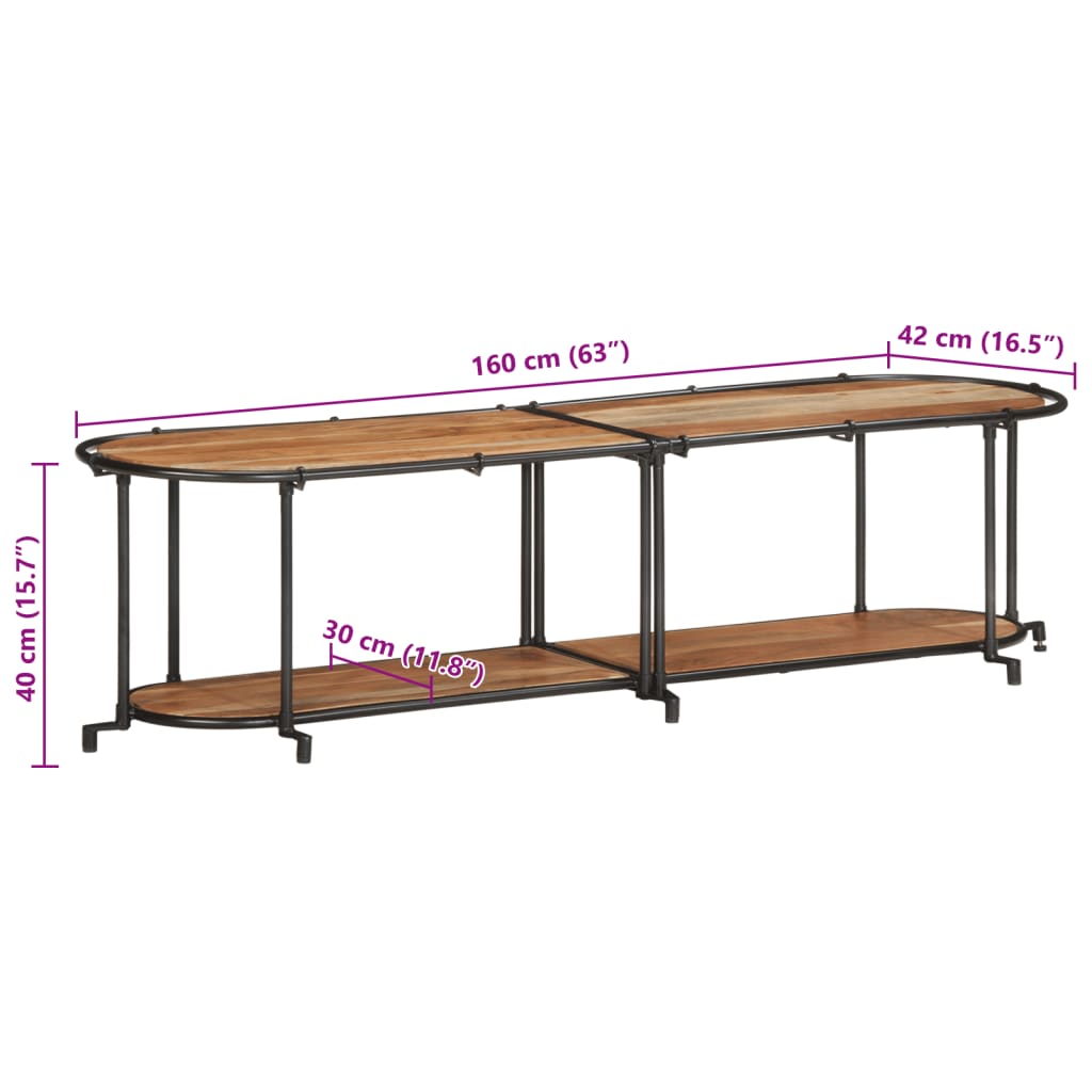 Tv-meubel 160x42x40 cm massief acaciahout is nu te koop bij PeponiXL, paradijselijk wonen!