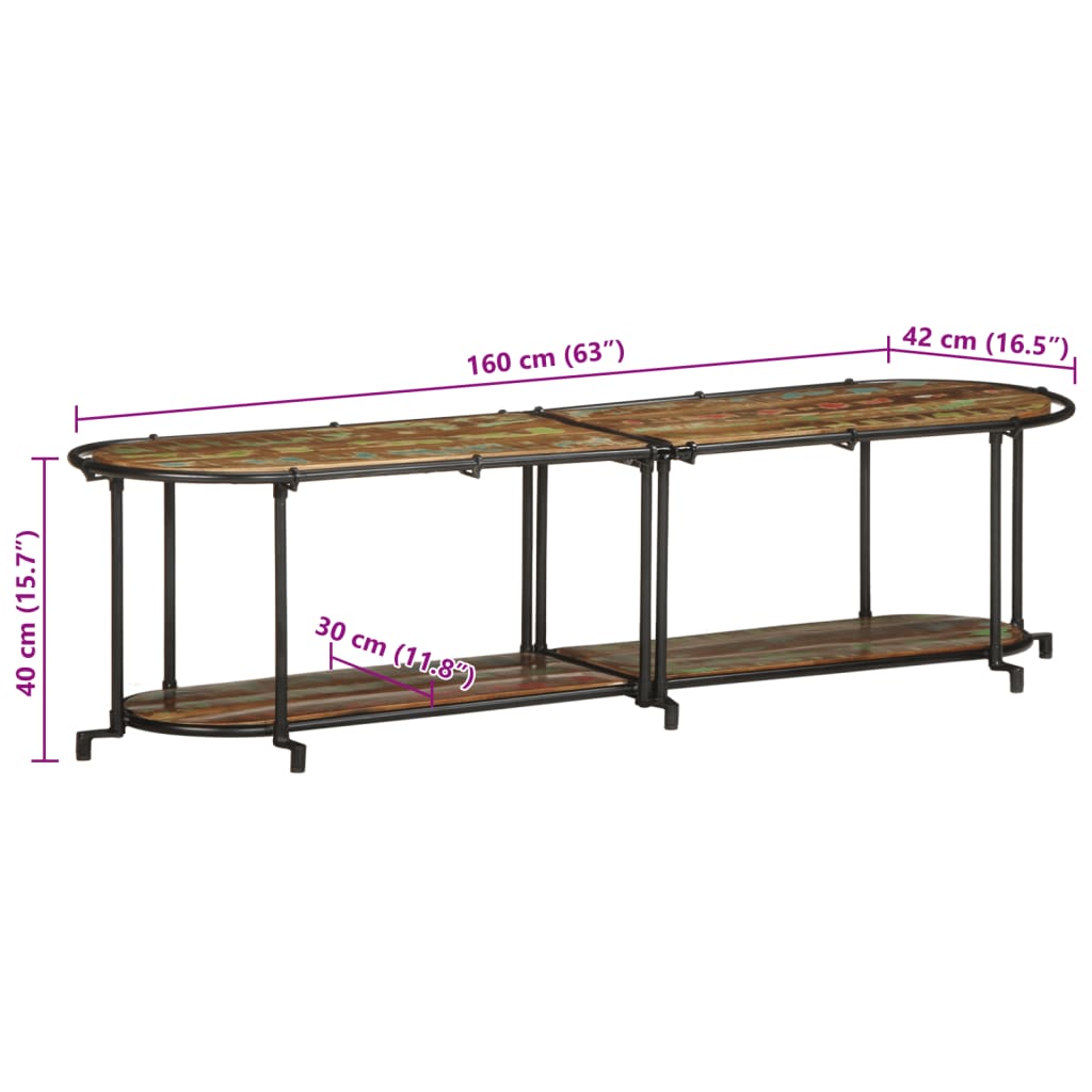 Tv-meubel 160x42x40 cm massief gerecycled hout is nu te koop bij PeponiXL, paradijselijk wonen!