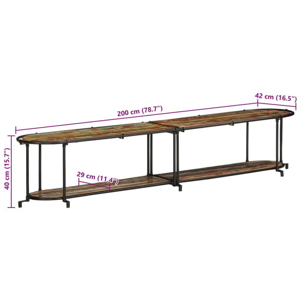 Tv-meubel 200x42x40 cm massief gerecycled hout is nu te koop bij PeponiXL, paradijselijk wonen!