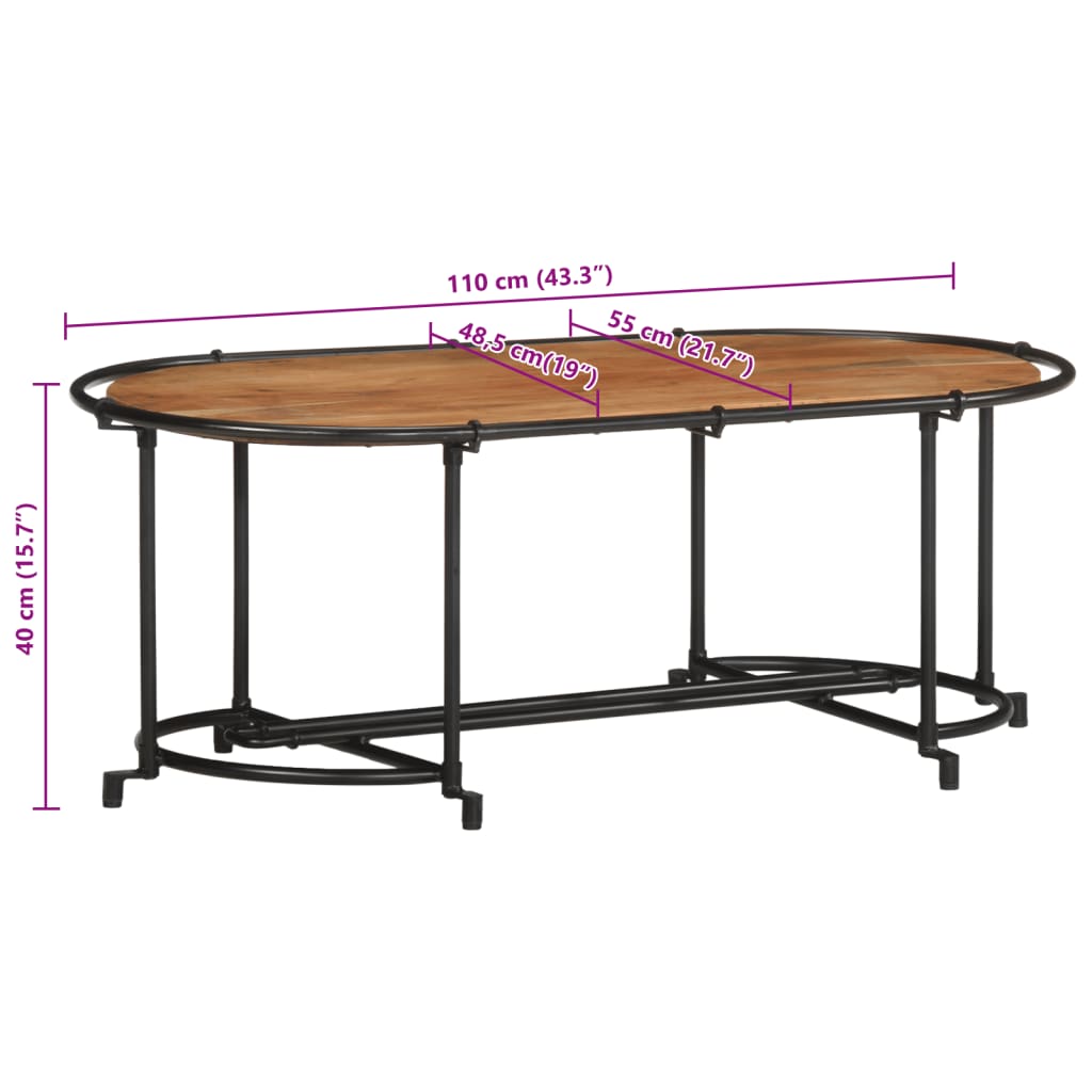 Salontafel 110x55x40 cm massief acaciahout is nu te koop bij PeponiXL, paradijselijk wonen!