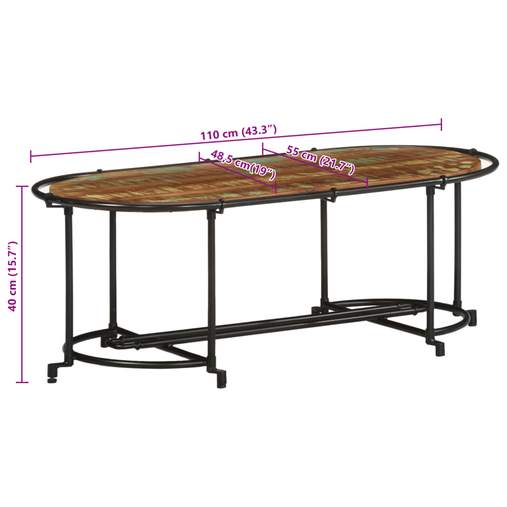 Salontafel 110x55x40 cm massief gerecycled hout is nu te koop bij PeponiXL, paradijselijk wonen!