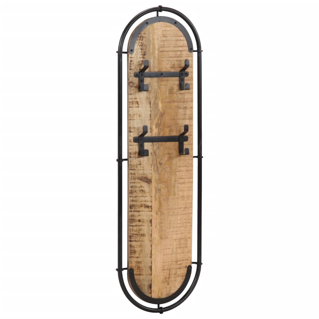 Wandkapstokken 2 st met 4 haken massief ruw mangohout is nu te koop bij PeponiXL, paradijselijk wonen!