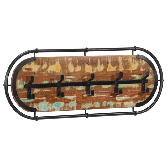 Wandkapstok met 5 haken massief gerecycled hout is nu te koop bij PeponiXL, paradijselijk wonen!