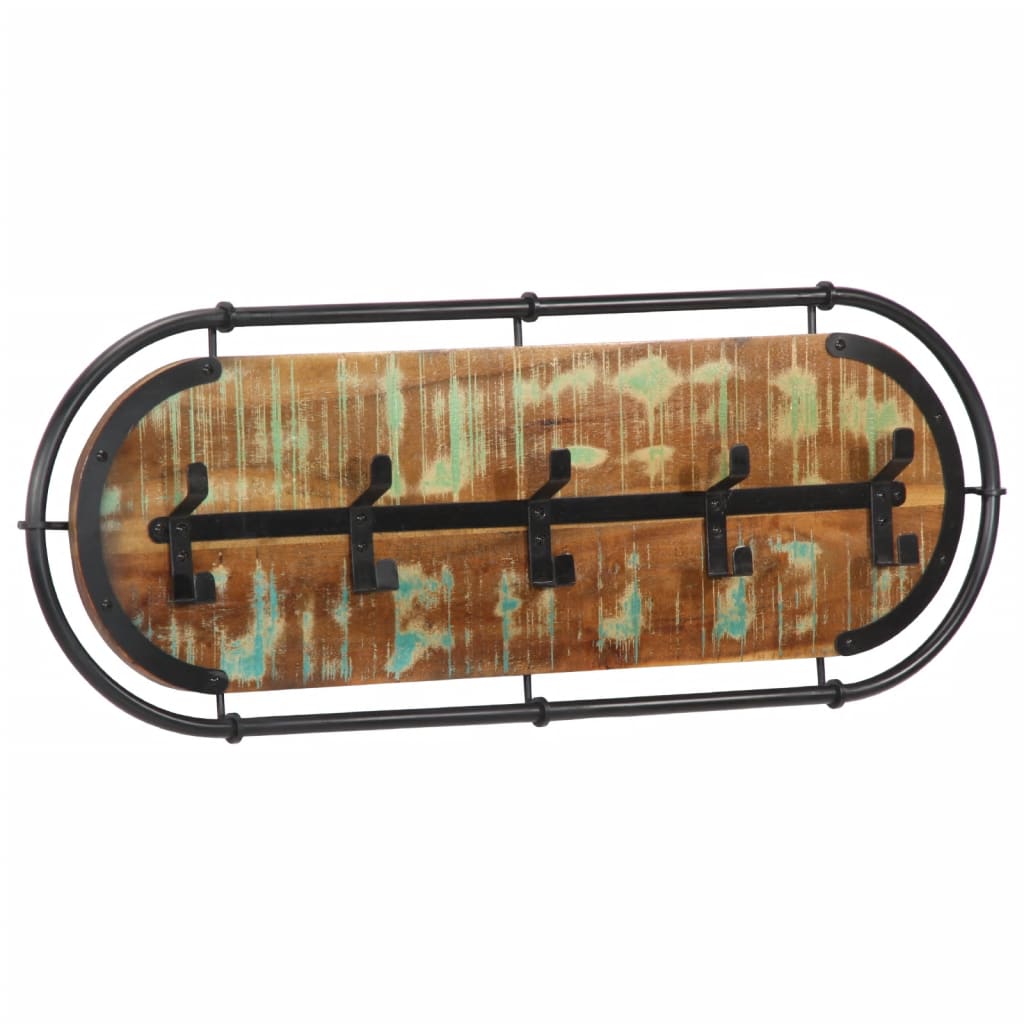 Wandkapstok met 5 haken massief gerecycled hout is nu te koop bij PeponiXL, paradijselijk wonen!