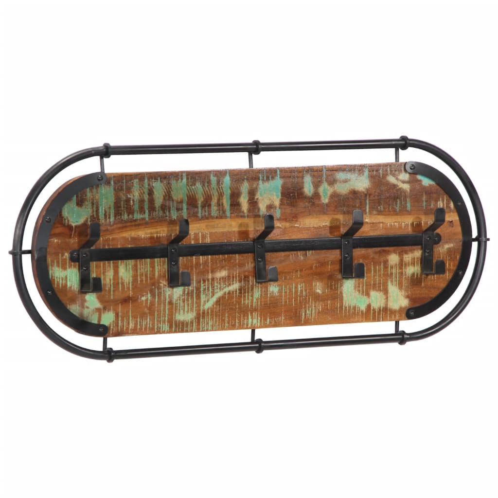 Wandkapstok met 5 haken massief gerecycled hout is nu te koop bij PeponiXL, paradijselijk wonen!