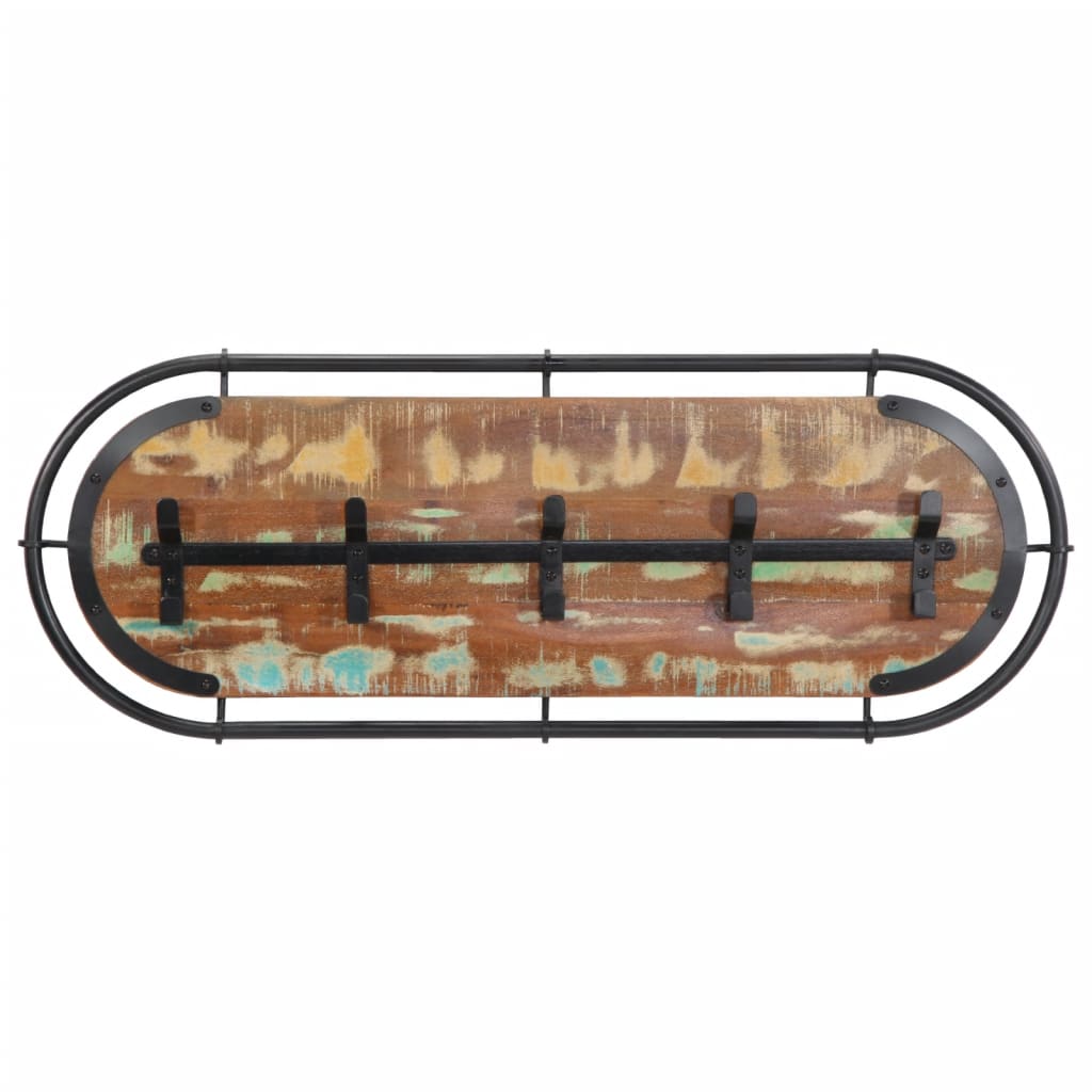 Wandkapstok met 5 haken massief gerecycled hout is nu te koop bij PeponiXL, paradijselijk wonen!