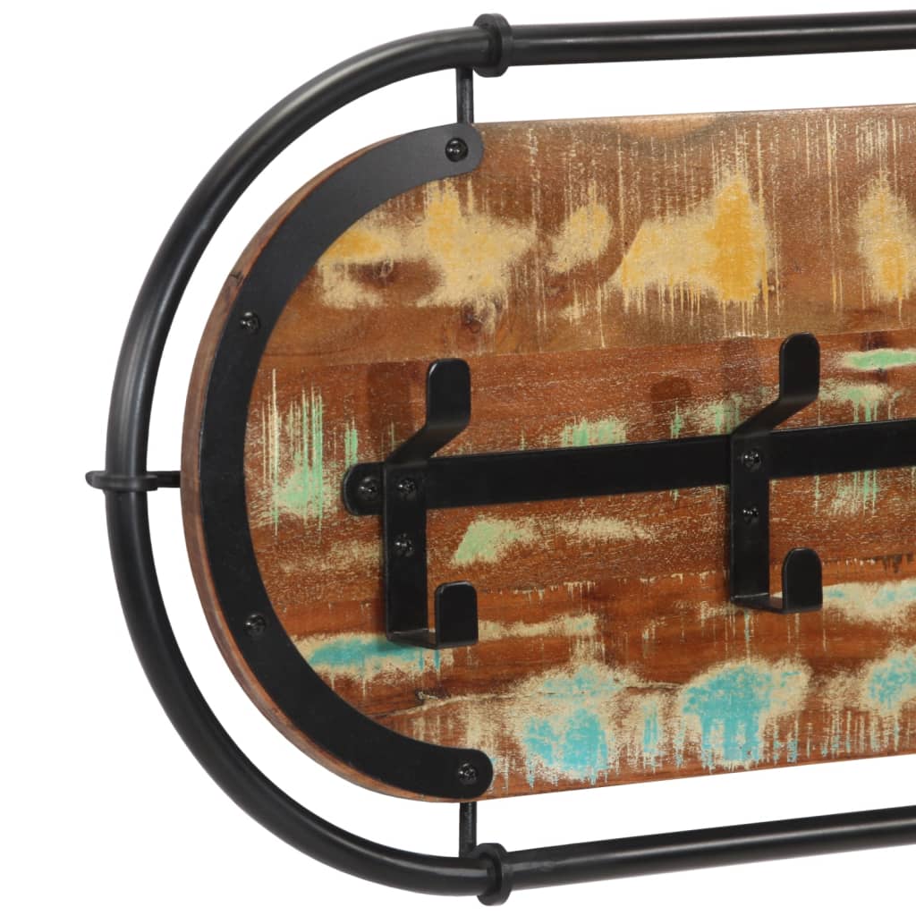 Wandkapstok met 5 haken massief gerecycled hout is nu te koop bij PeponiXL, paradijselijk wonen!