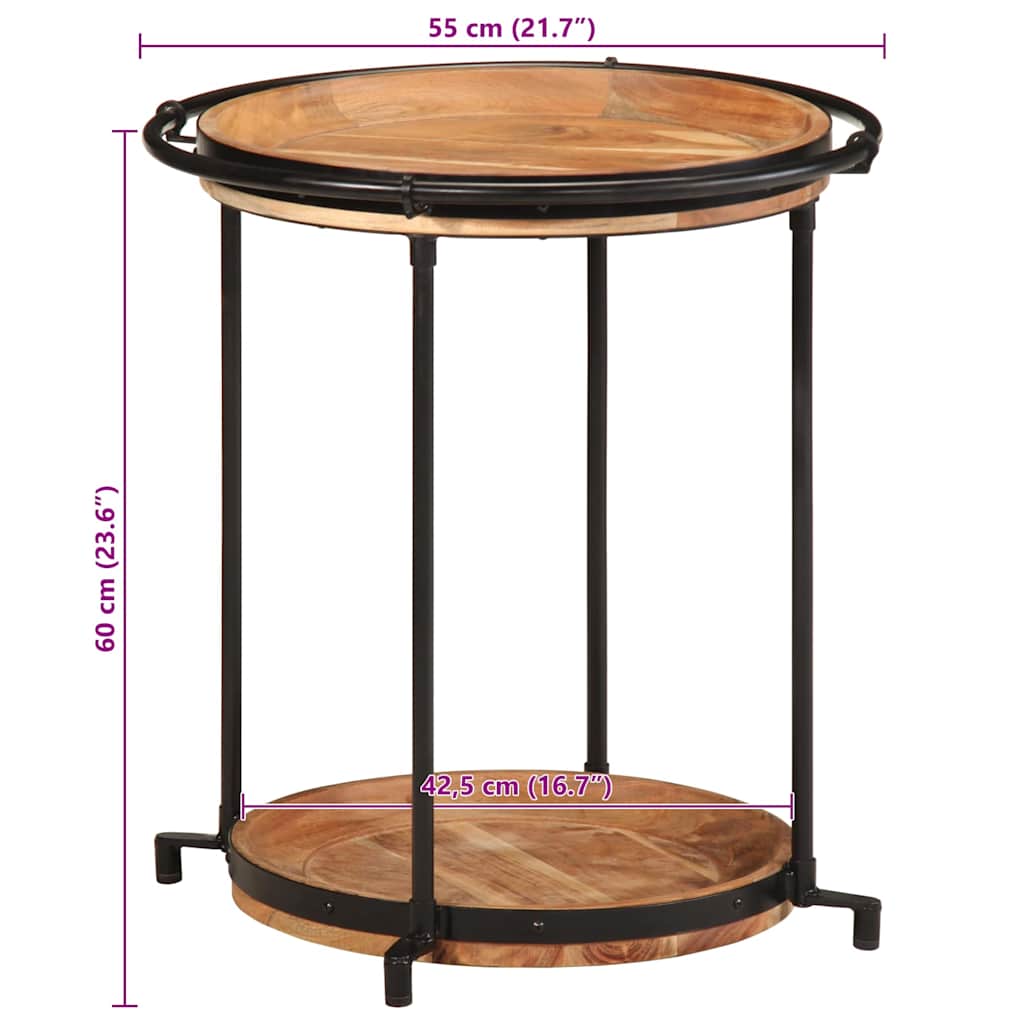 Bijzettafel Ø55x60 cm massief acaciahout is nu te koop bij PeponiXL, paradijselijk wonen!