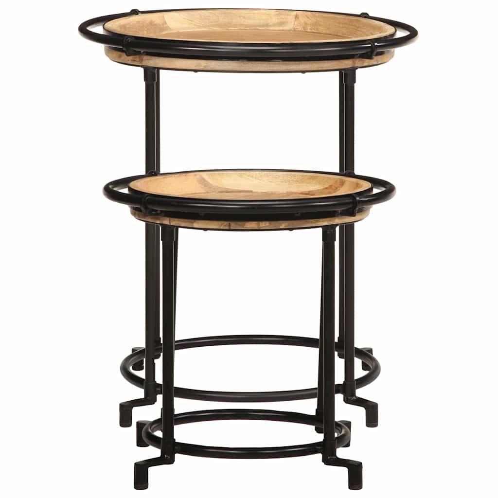 2-delige bijzettafelset massief hout mango is nu te koop bij PeponiXL, paradijselijk wonen!