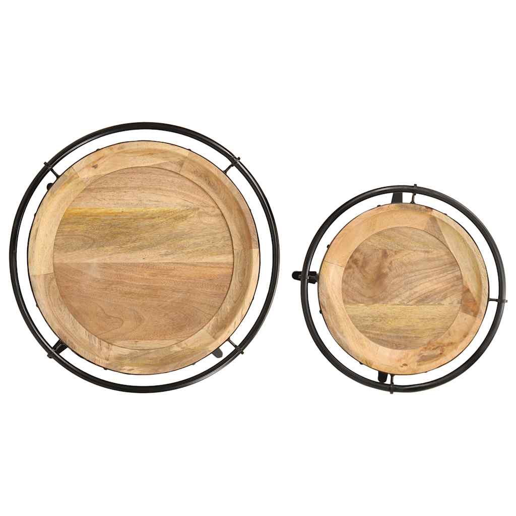 2-delige bijzettafelset massief hout mango is nu te koop bij PeponiXL, paradijselijk wonen!