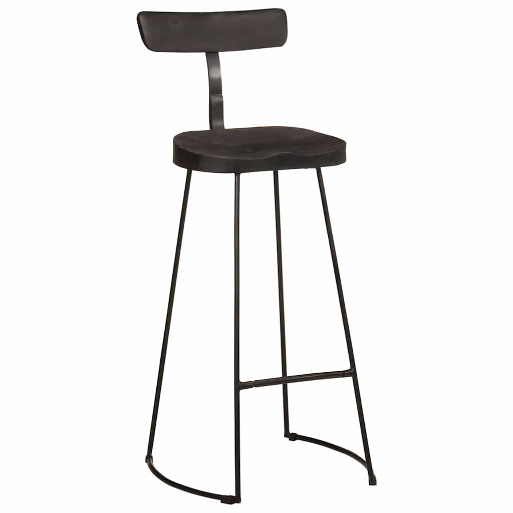 Barkrukken 2 st 49x43x103 cm massief mangohout zwart is nu te koop bij PeponiXL, paradijselijk wonen!