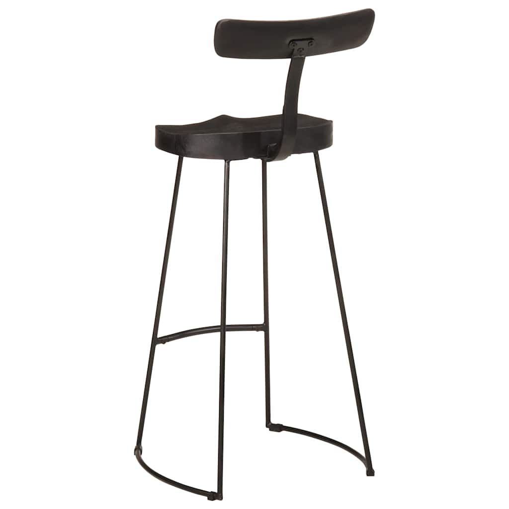 Barkrukken 2 st 49x43x103 cm massief mangohout zwart is nu te koop bij PeponiXL, paradijselijk wonen!