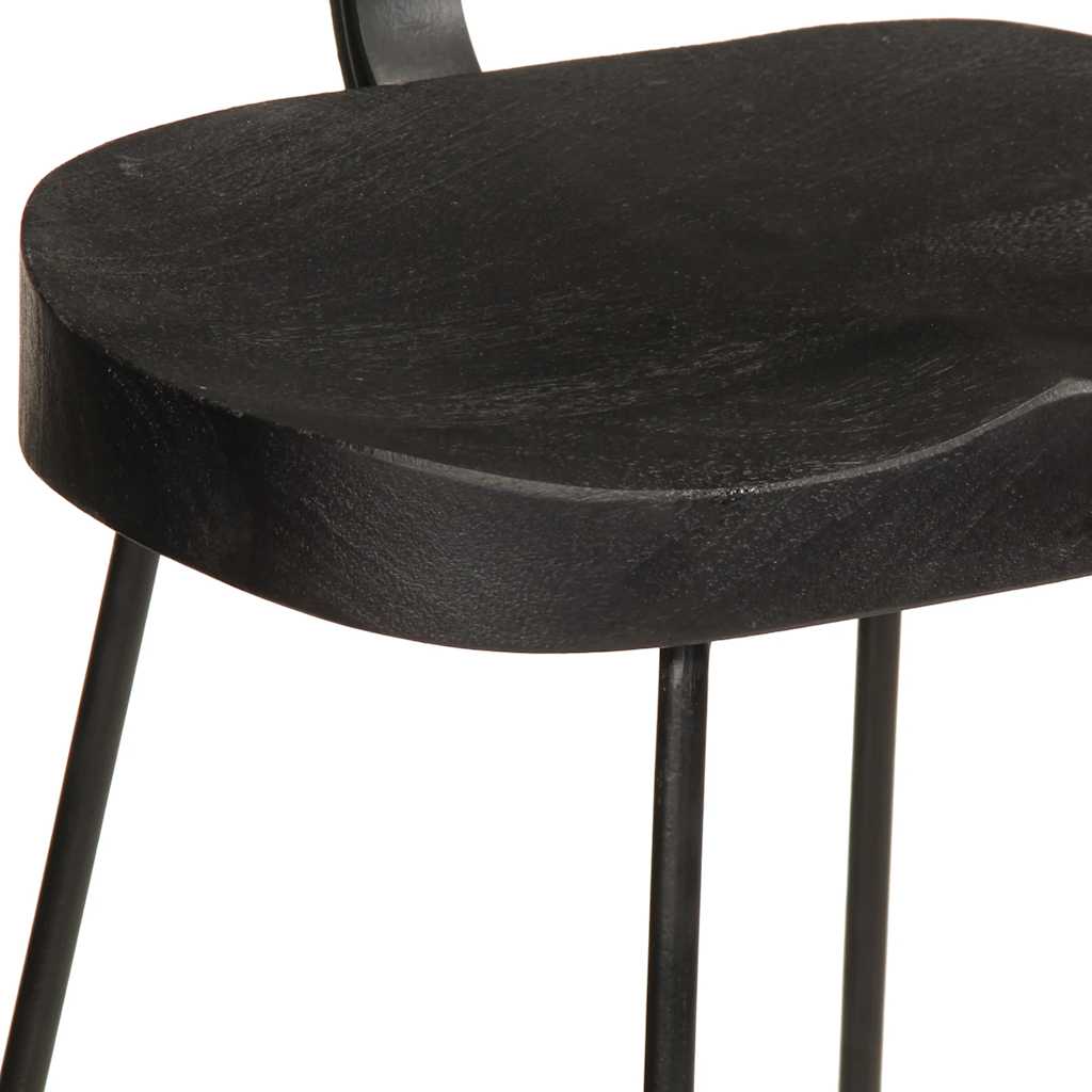 Barkrukken 2 st 49x43x103 cm massief mangohout zwart is nu te koop bij PeponiXL, paradijselijk wonen!