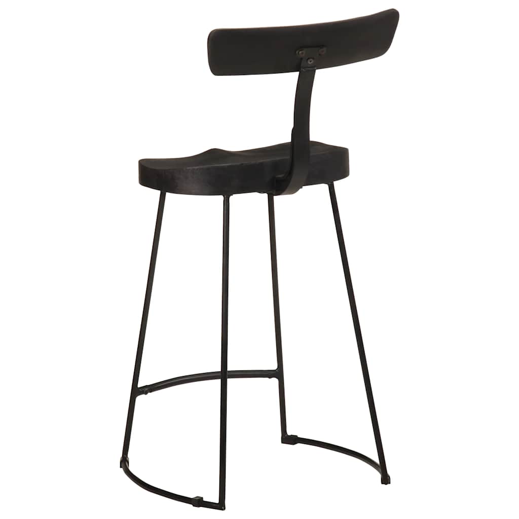 Barkrukken 2 st 49x43x88 cm massief mangohout zwart is nu te koop bij PeponiXL, paradijselijk wonen!