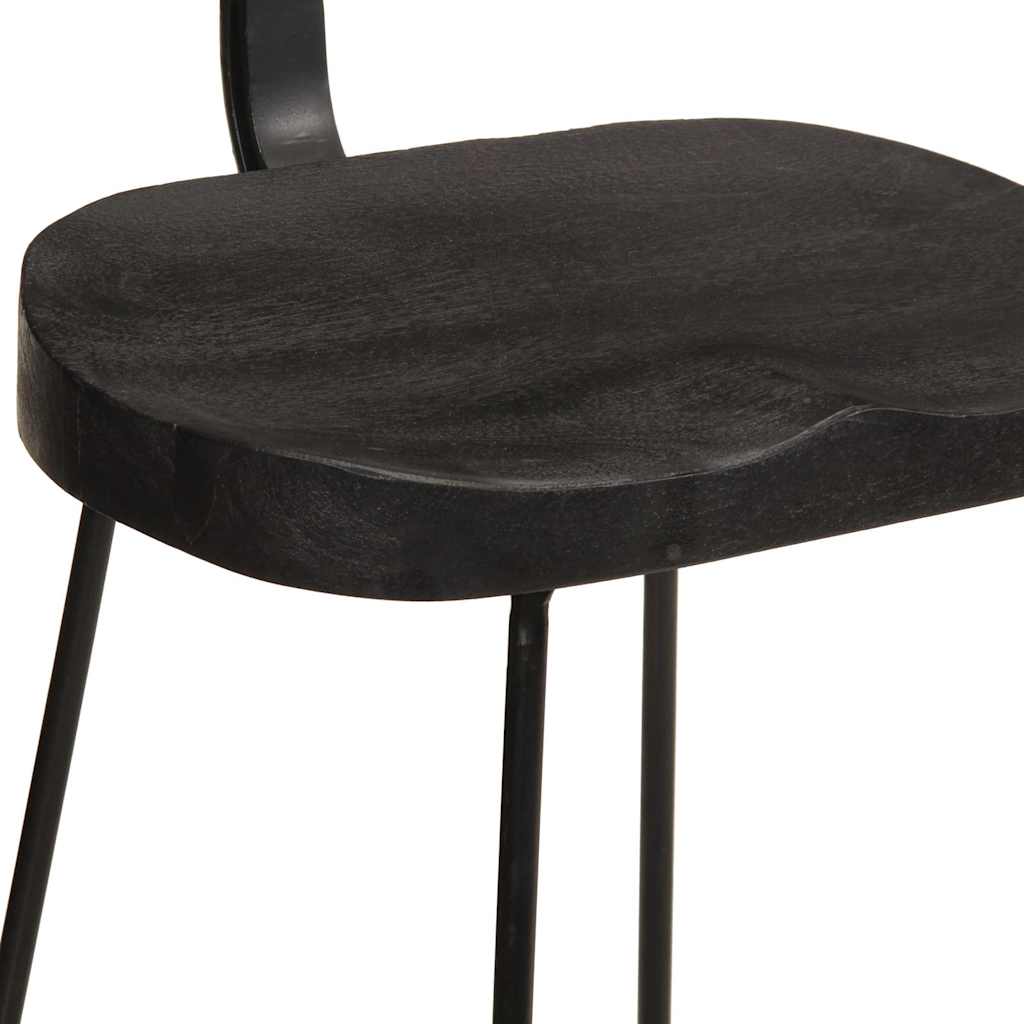 Barkrukken 2 st 49x43x88 cm massief mangohout zwart is nu te koop bij PeponiXL, paradijselijk wonen!
