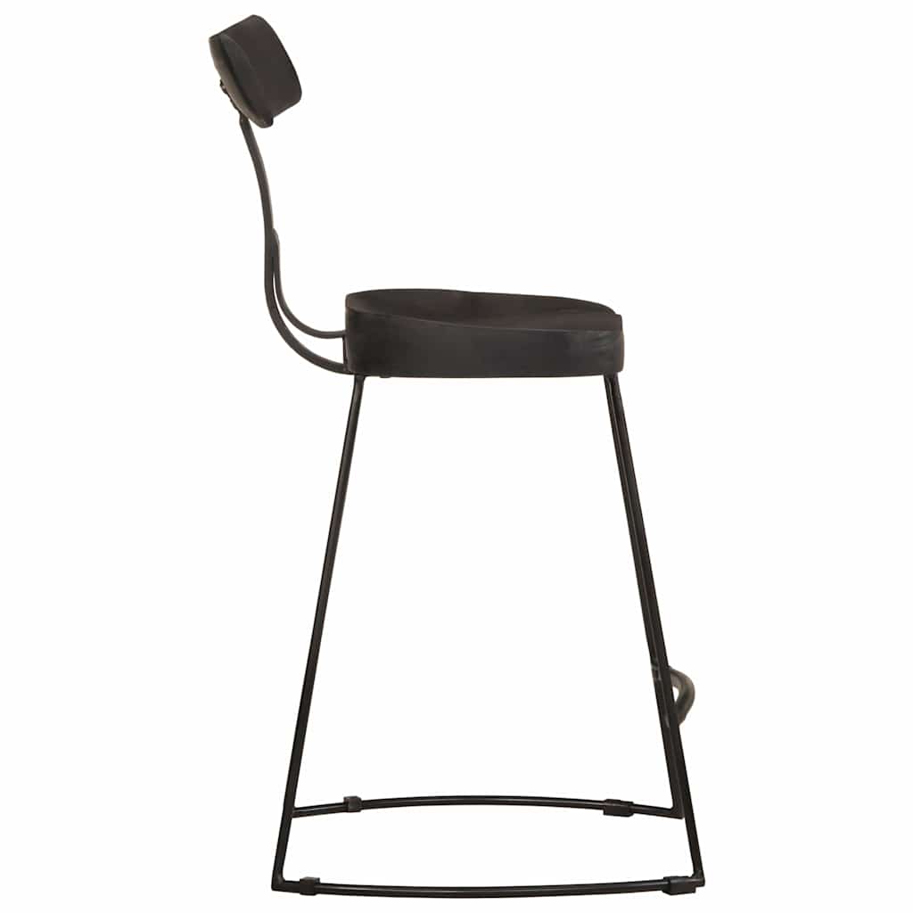 Barkrukken 2 st 49x43x79 cm massief mangohout zwart is nu te koop bij PeponiXL, paradijselijk wonen!
