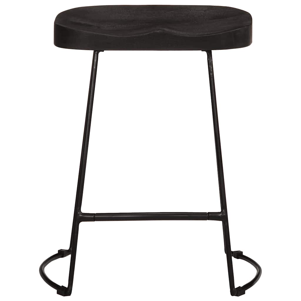 Barkrukken 2 st zwart 46x38x52 cm massief mangohout is nu te koop bij PeponiXL, paradijselijk wonen!