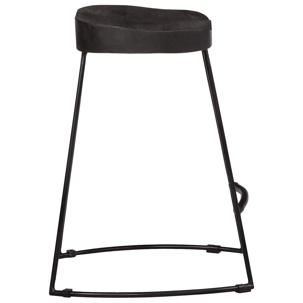 Barkrukken 2 st zwart 46x38x52 cm massief mangohout is nu te koop bij PeponiXL, paradijselijk wonen!