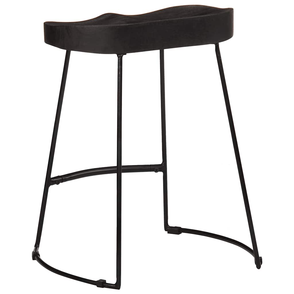 Barkrukken 2 st zwart 46x38x52 cm massief mangohout is nu te koop bij PeponiXL, paradijselijk wonen!