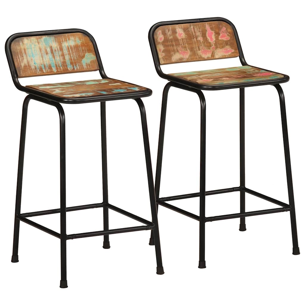 Barkrukken 2 st 46x35,5x80 cm massief gerecycled hout is nu te koop bij PeponiXL, paradijselijk wonen!
