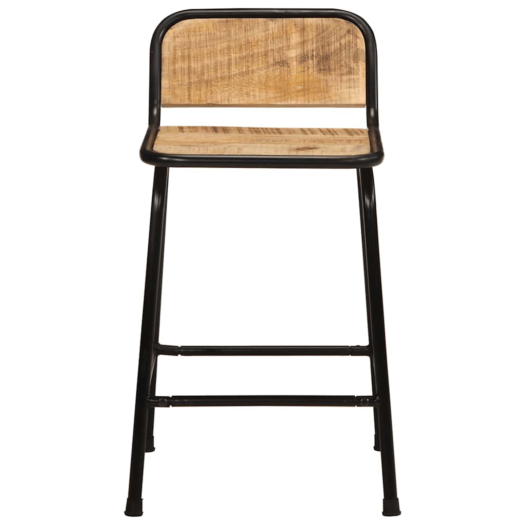 Barkrukken 2 st 46x35,5x70 cm massief hout ruw mangohout is nu te koop bij PeponiXL, paradijselijk wonen!