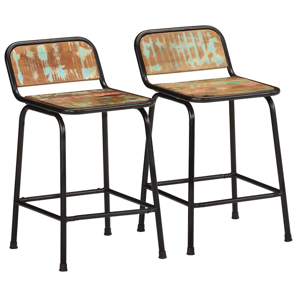 Barkrukken 2 st 46x35,5x70 cm massief gerecycled hout is nu te koop bij PeponiXL, paradijselijk wonen!