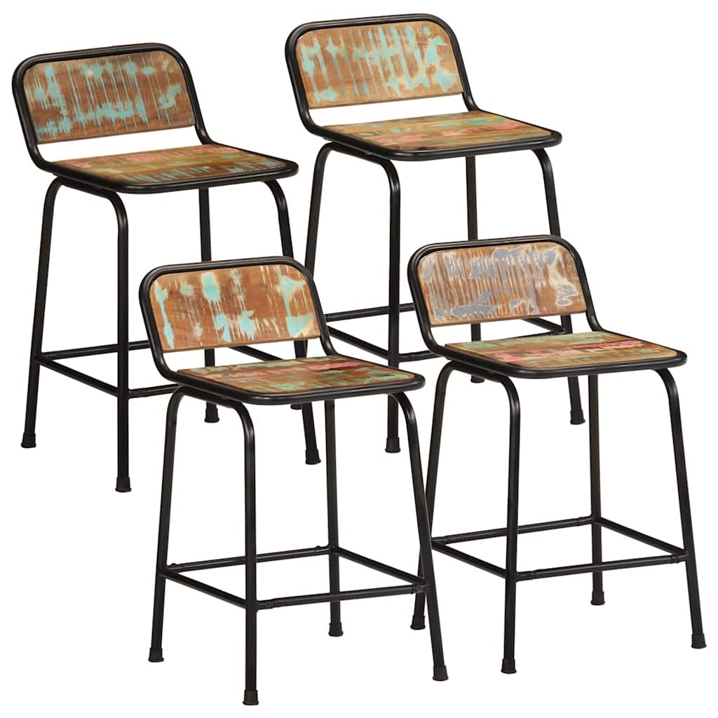 Barkrukken 4 st 46x35,5x70 cm massief gerecycled hout is nu te koop bij PeponiXL, paradijselijk wonen!