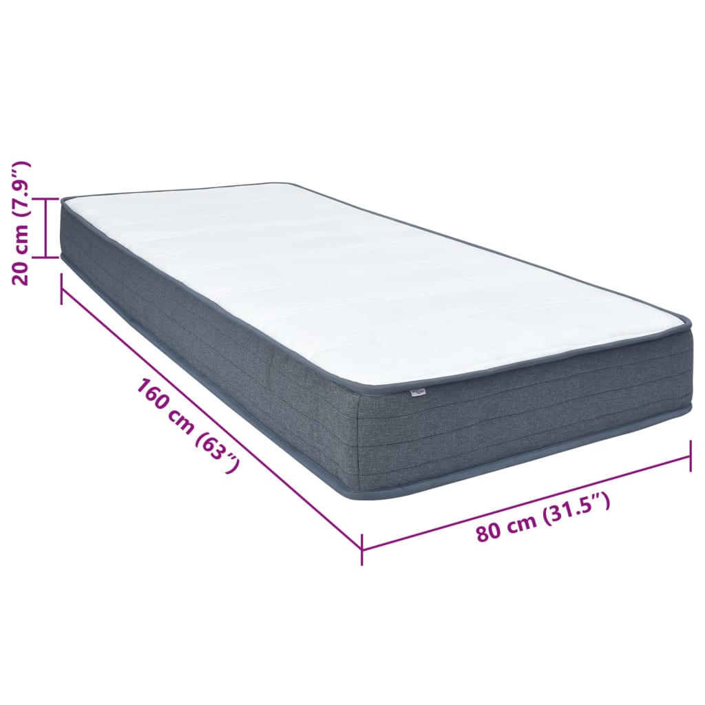 Boxspringmatras 160x80x20 cm stof is nu te koop bij PeponiXL, paradijselijk wonen!