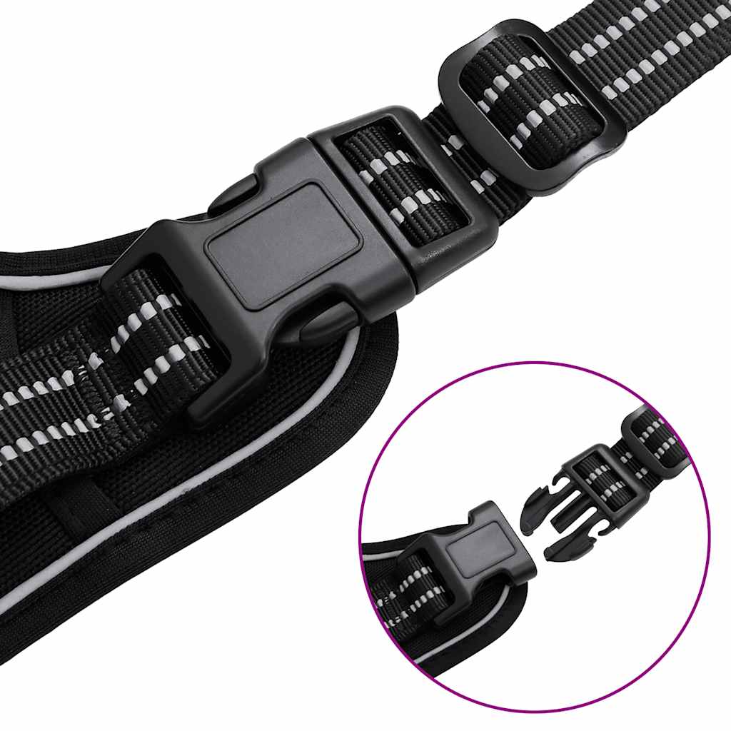 Hondentuigje met reflecterende strepen verstelbaar XL zwart is nu te koop bij PeponiXL, paradijselijk wonen!