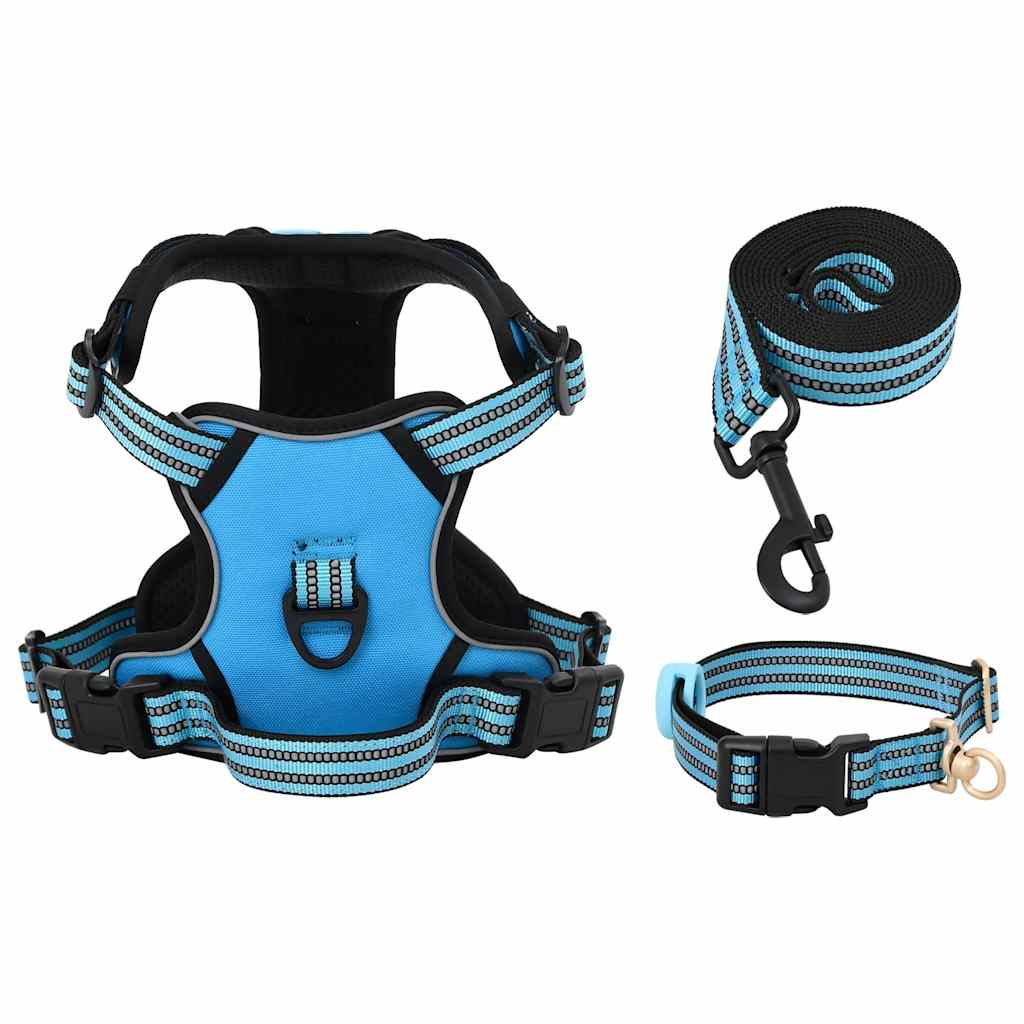 Hondentuigje met riem en halsband verstelbaar L blauw is nu te koop bij PeponiXL, paradijselijk wonen!