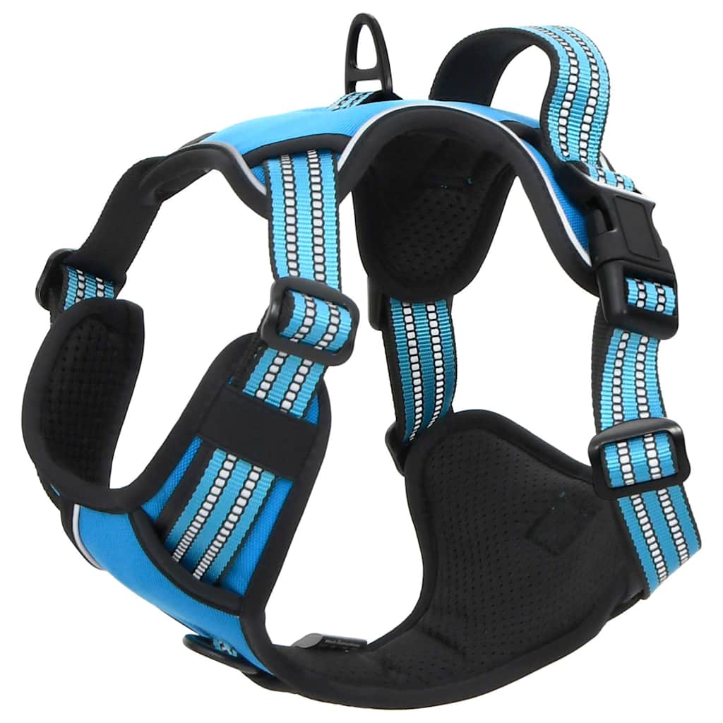 Hondentuigje met riem en halsband verstelbaar L blauw is nu te koop bij PeponiXL, paradijselijk wonen!