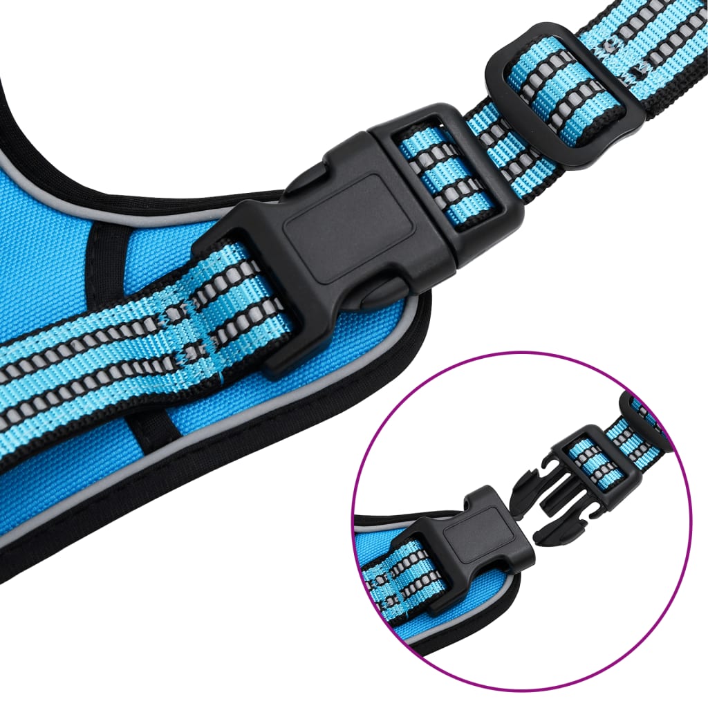 Hondentuigje met riem en halsband verstelbaar L blauw is nu te koop bij PeponiXL, paradijselijk wonen!