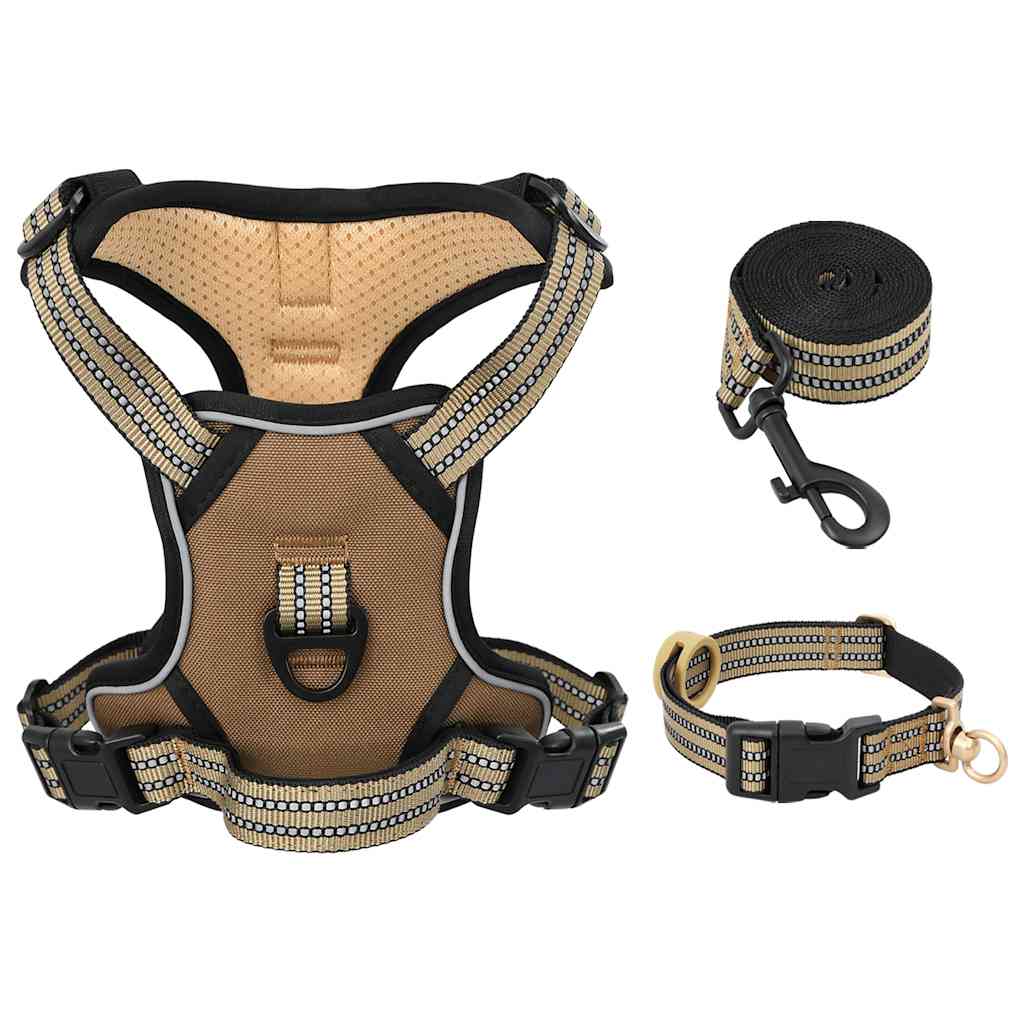Hondentuigje met riem en halsband verstelbaar L bruin is nu te koop bij PeponiXL, paradijselijk wonen!