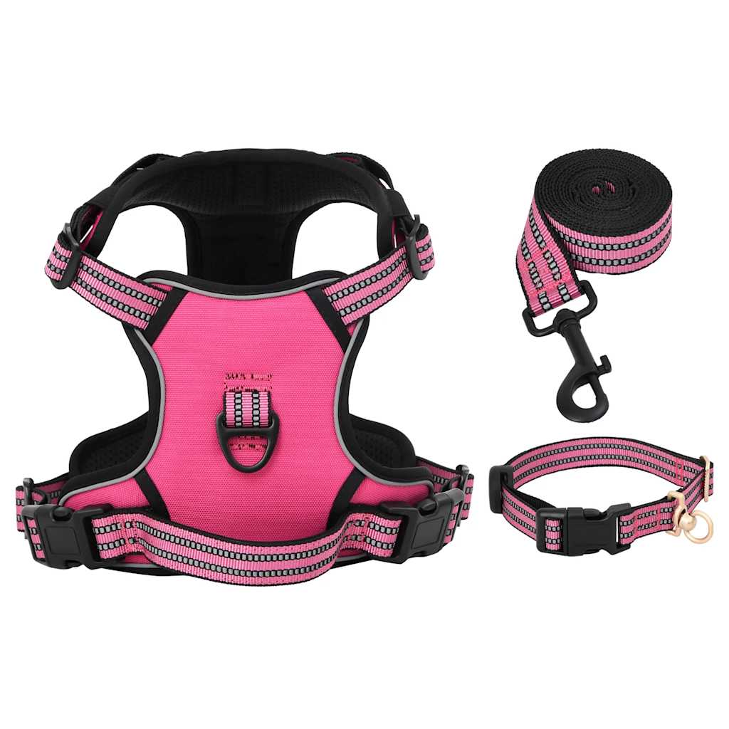 Hondentuigje met riem en halsband verstelbaar L roze is nu te koop bij PeponiXL, paradijselijk wonen!