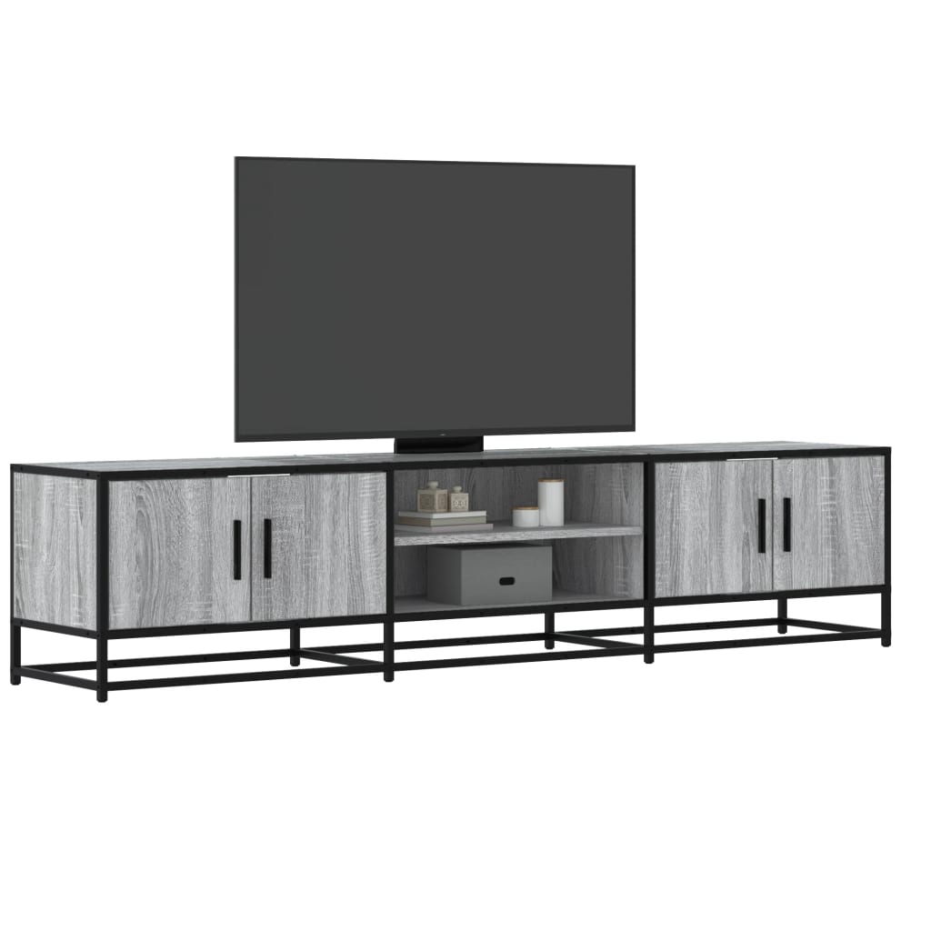 Tv-meubel 180x35x41 cm bewerkt hout grijs sonoma eikenkleurig is nu te koop bij PeponiXL, paradijselijk wonen!